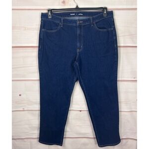 Old Navy Jeans Womens 18 Blue High Rise Wow Loose Dark Wash Denim Stretch Pocket
